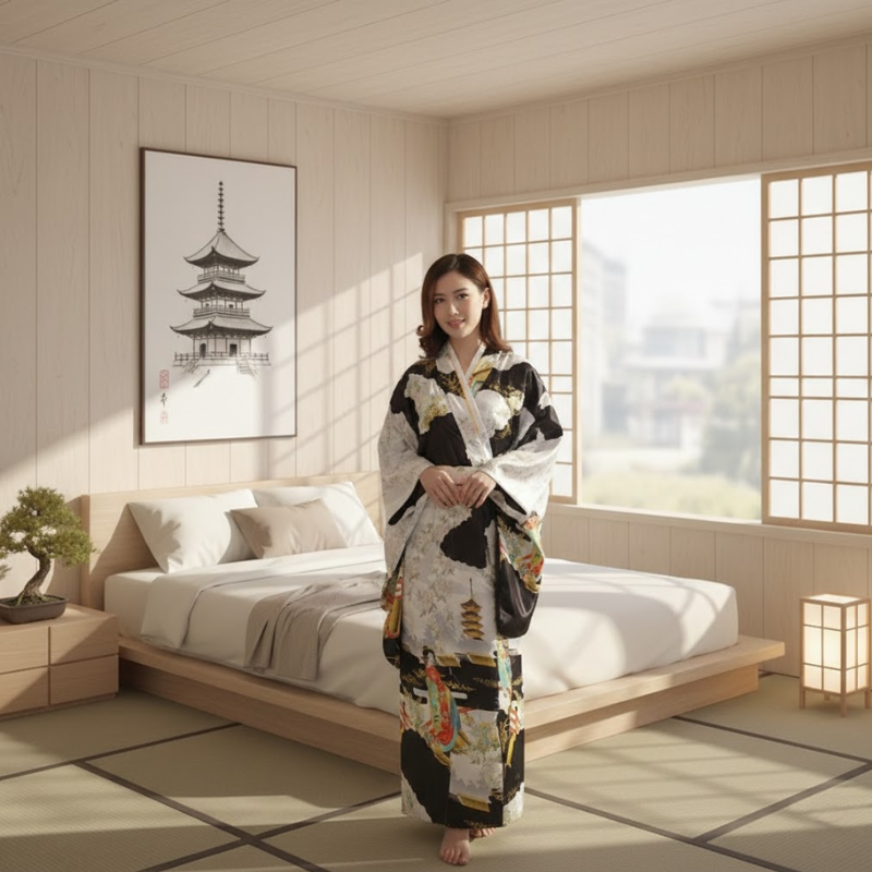 Kimono femme long oriental