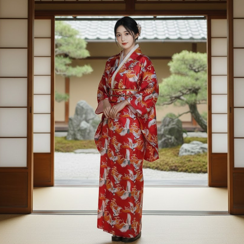 Yukata femme rouge