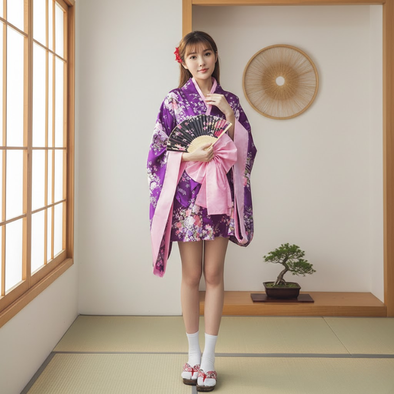 Robe fleurie japonaise