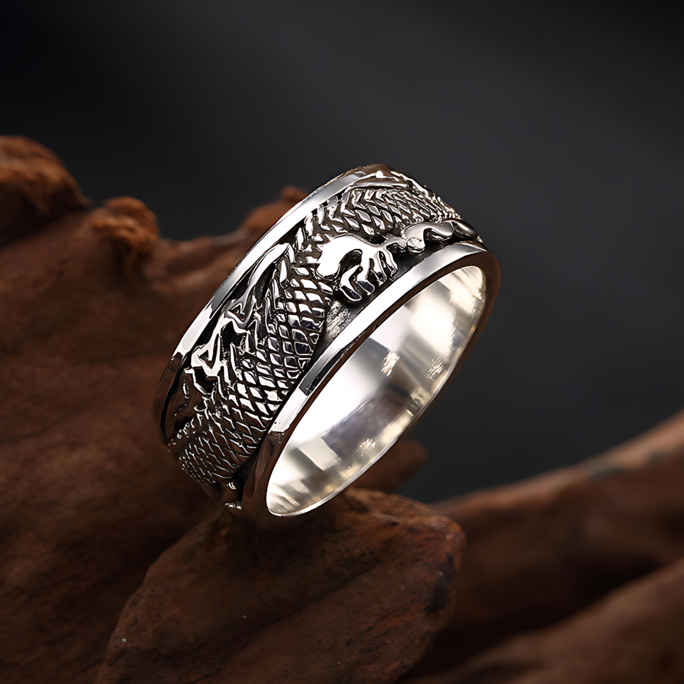 Bague Dragon Argent - 56
