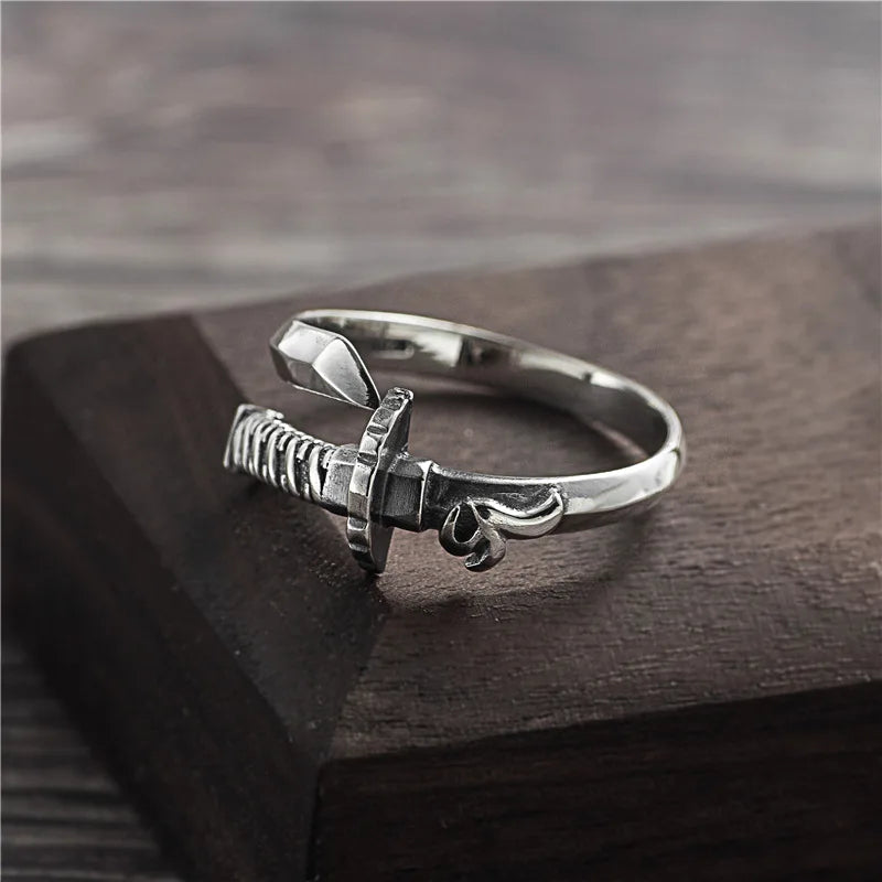 Bague Katana en Argent ’Hikari’ - redimensionnable