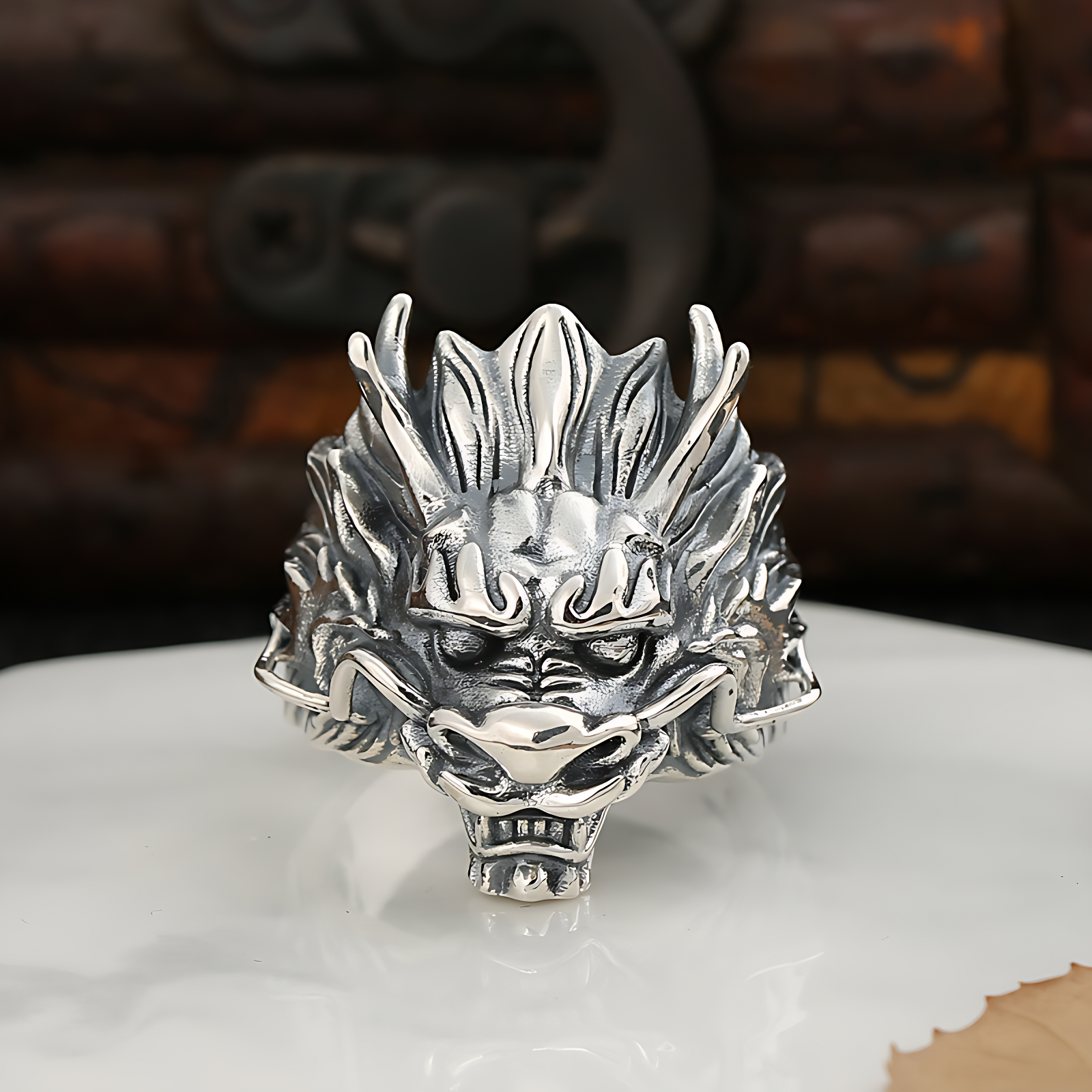 Bague Tête de Dragon - Redimensionnable