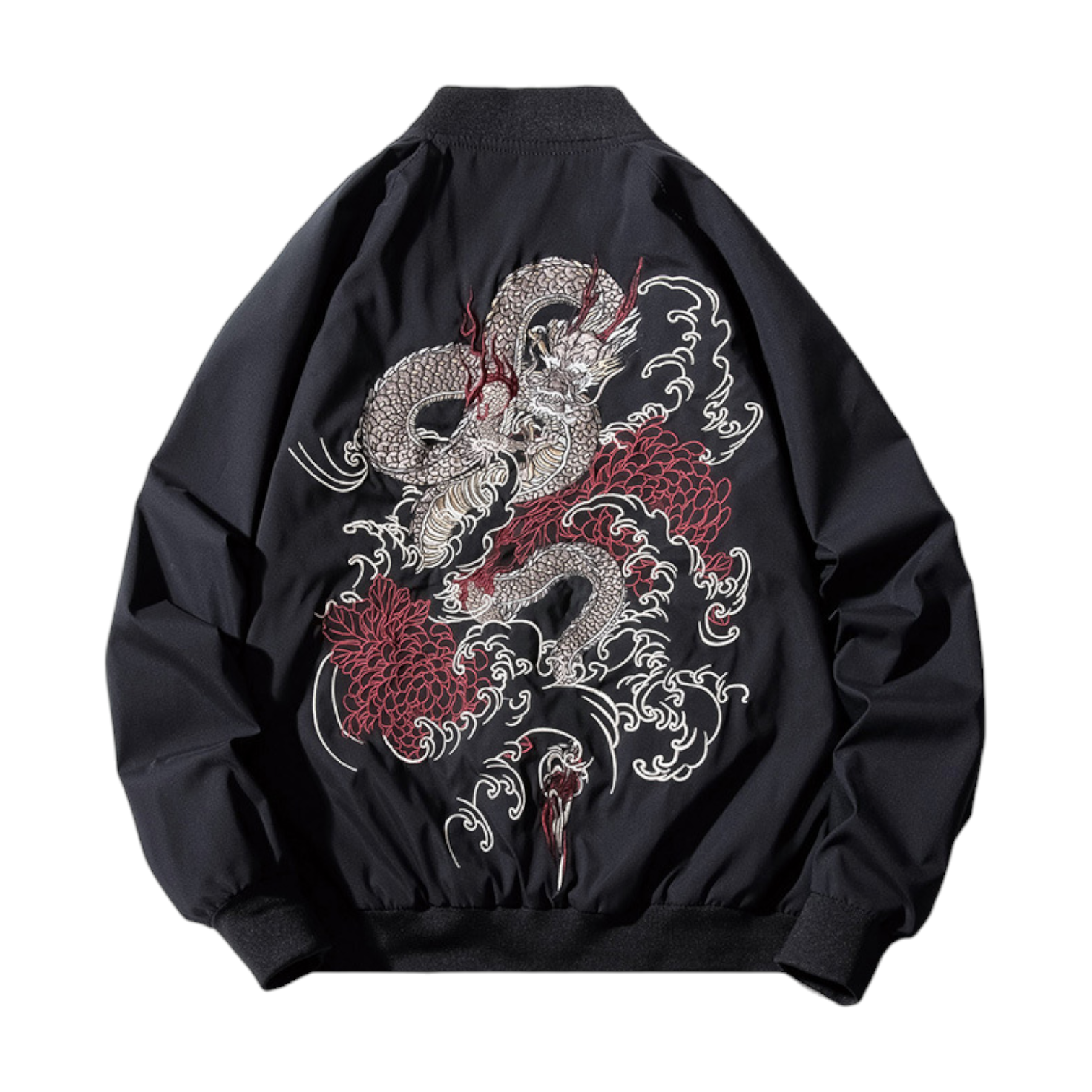Dragon Motif Bomber Jacket - S