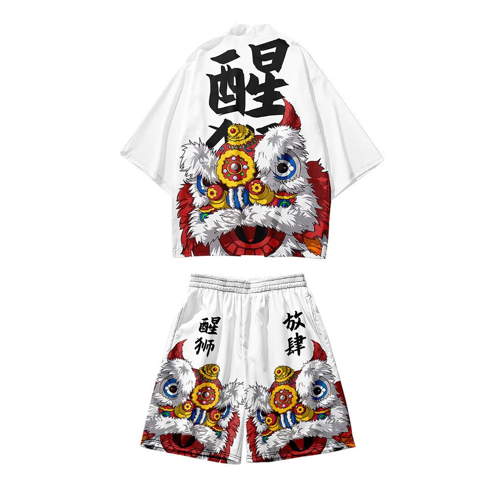 Ensemble de Kimono ’Gold Wave’ - Blanc / S