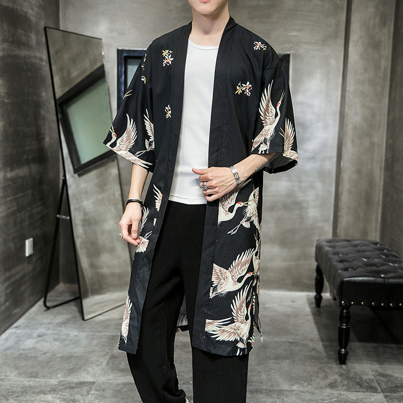 Kimono Long Noir Homme - S