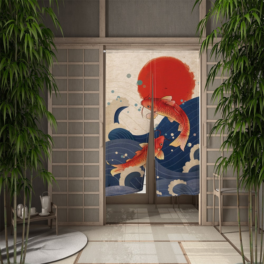 Noren Japonais ’Carpe Koi’ - 2 / 65x90cm