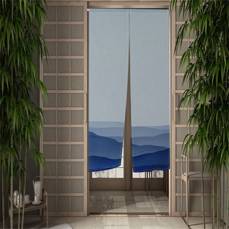 Noren Japonais ’Tsubaki’ - Blue / 55x90cm