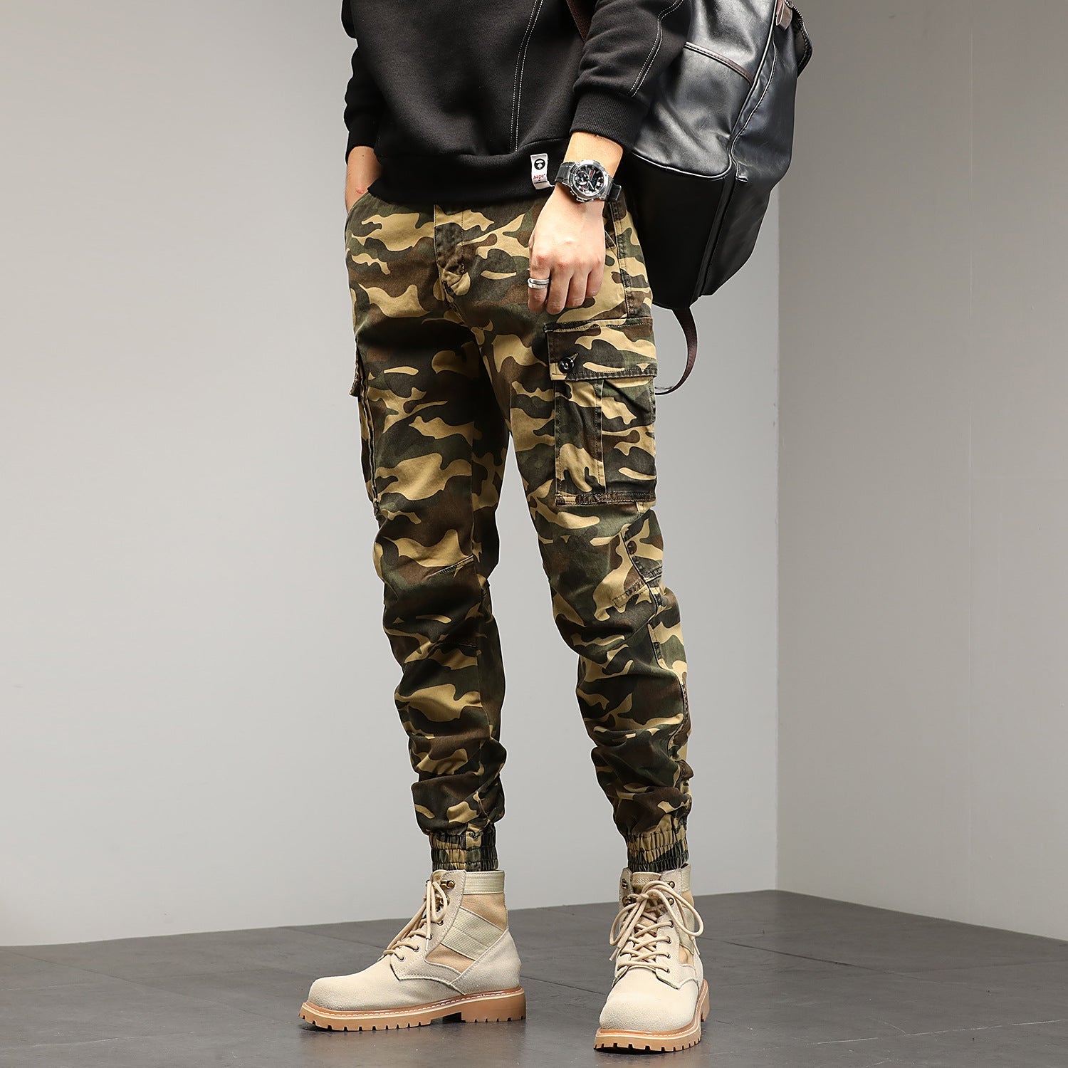 Pantalon Cargo Slim Militaire - Vert Clair / S