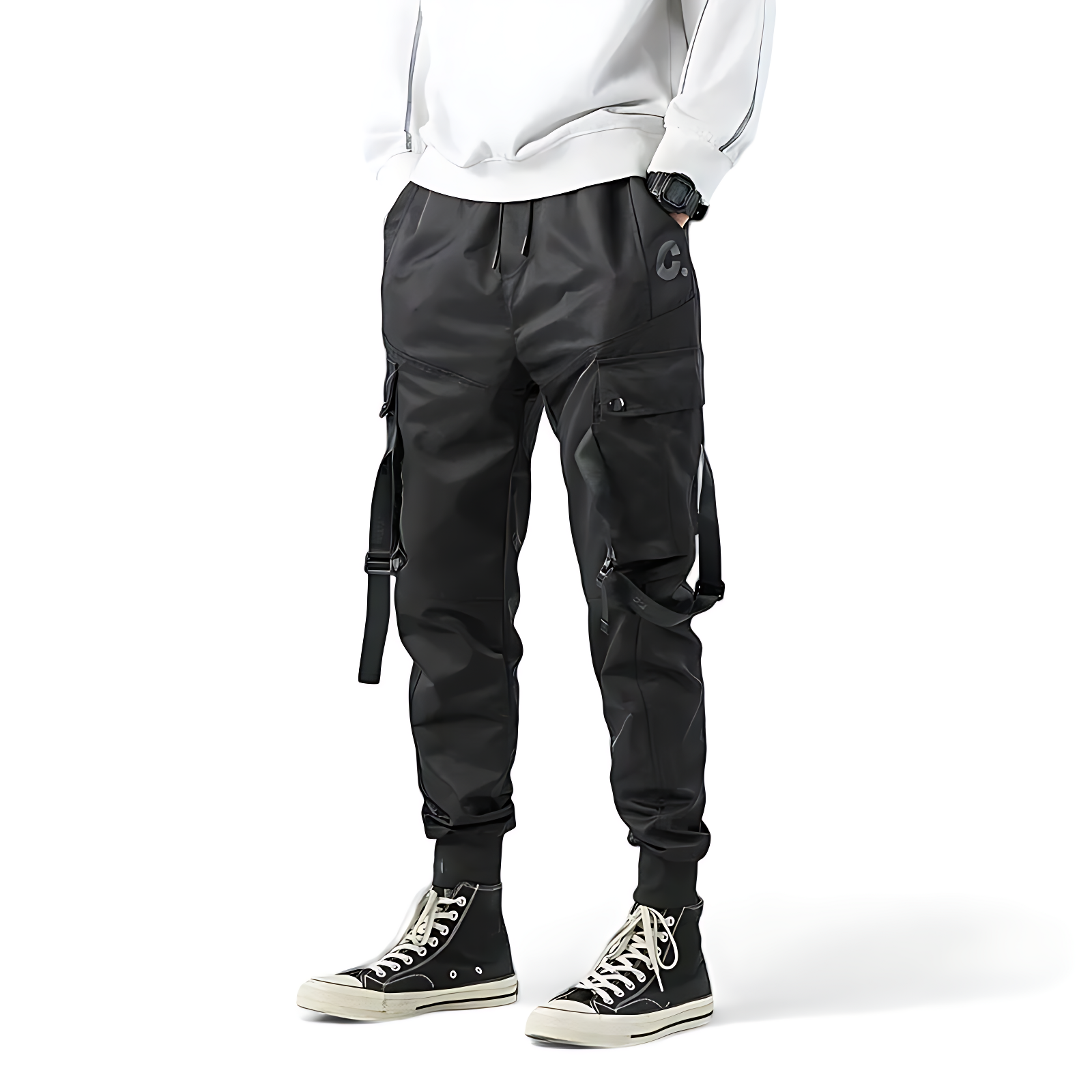 Pantalon Cargo Slim Noir - M
