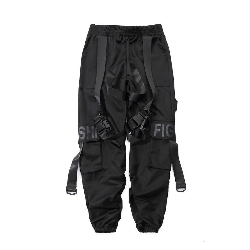 Pantalon Noir Serré en Bas - S