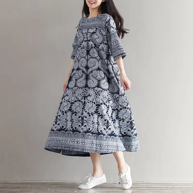 Robe Motif Japonais ’Agomori’ - M
