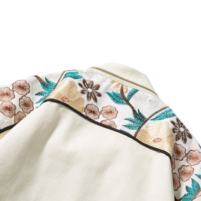 Veste en Jean Broderie Floral ’OJK711’