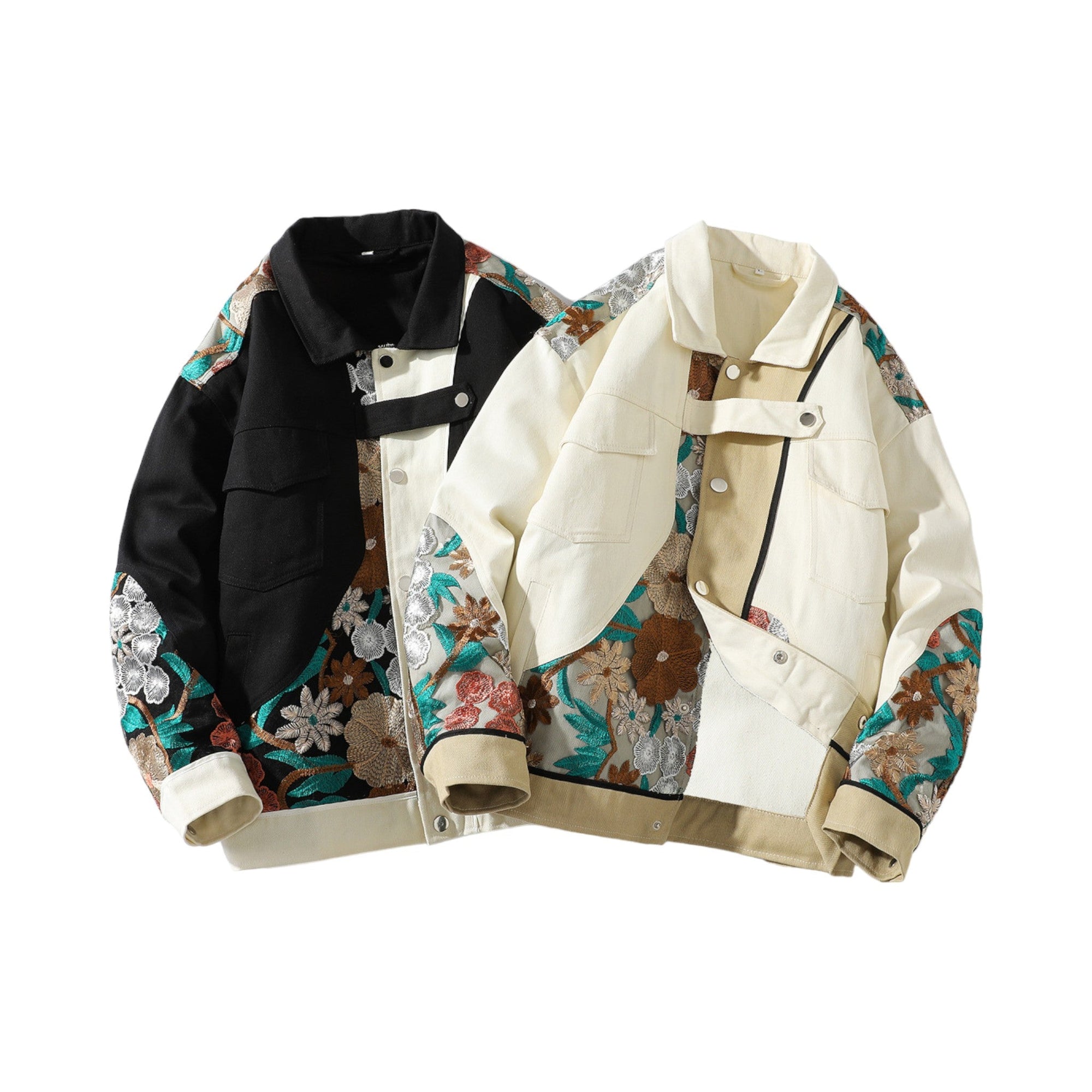 Veste en Jean Broderie Floral ’OJK711’