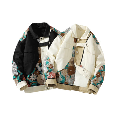 Veste en Jean Broderie Floral ’OJK711’