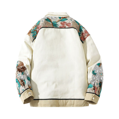 Veste en Jean Broderie Floral ’OJK711’