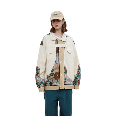 Veste en Jean Broderie Floral ’OJK711’