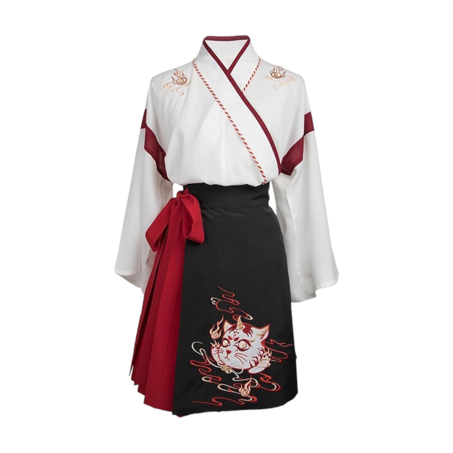 yukata court femme - Blanc / S: 150 à 160cm