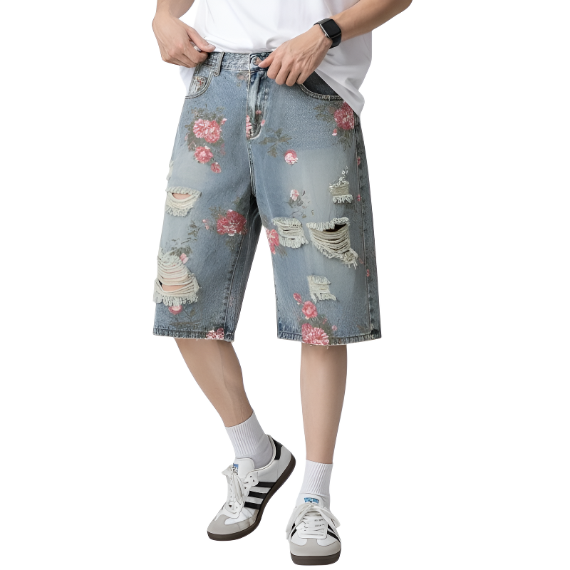 Short streetwear homme fleur