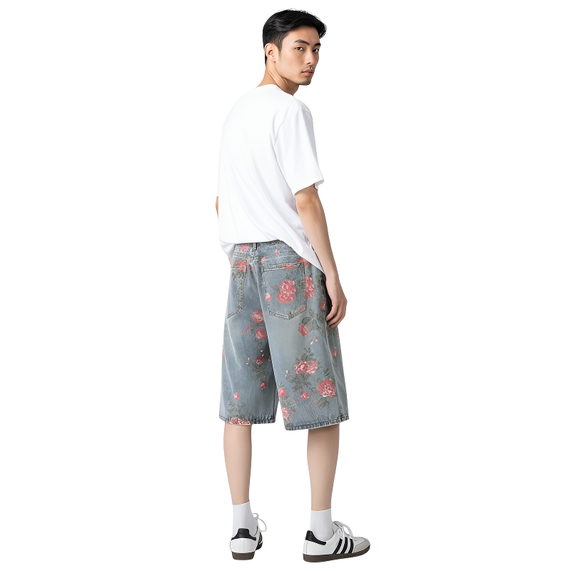 Short streetwear homme fleur