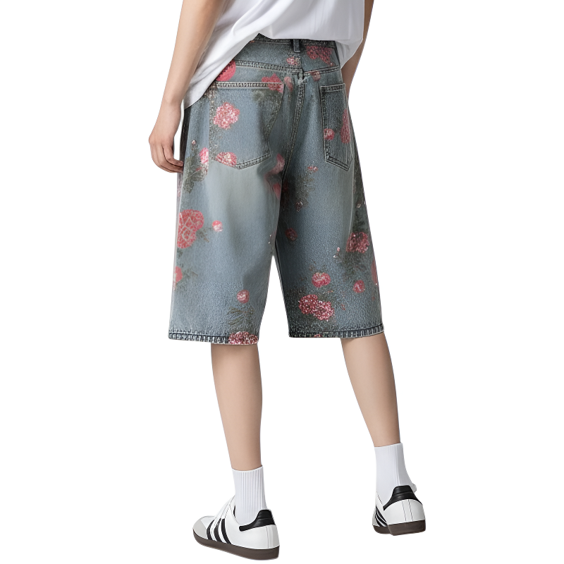 Short streetwear homme fleur