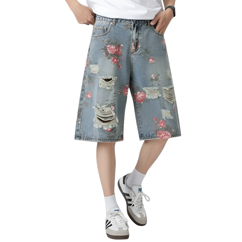 Short streetwear homme fleur