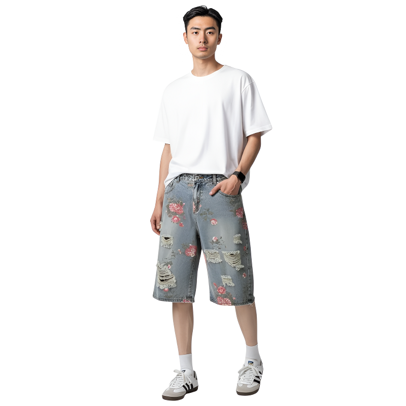 Short streetwear homme fleur