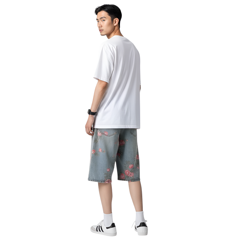 Short streetwear homme fleur
