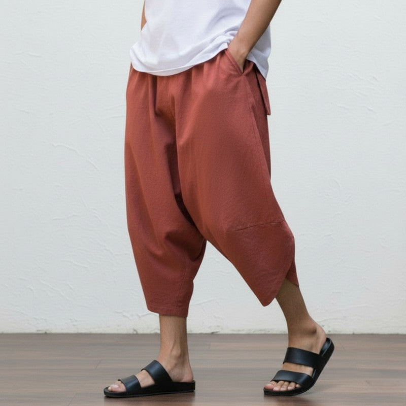 Pantalon japonais court homme