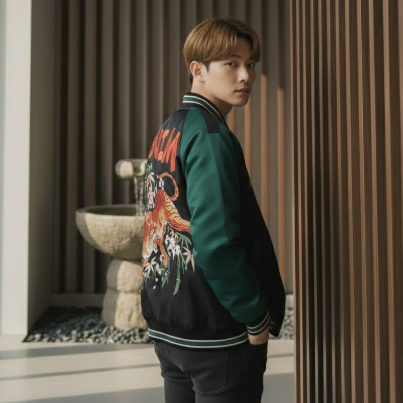 Veste vintage japonaise brodée