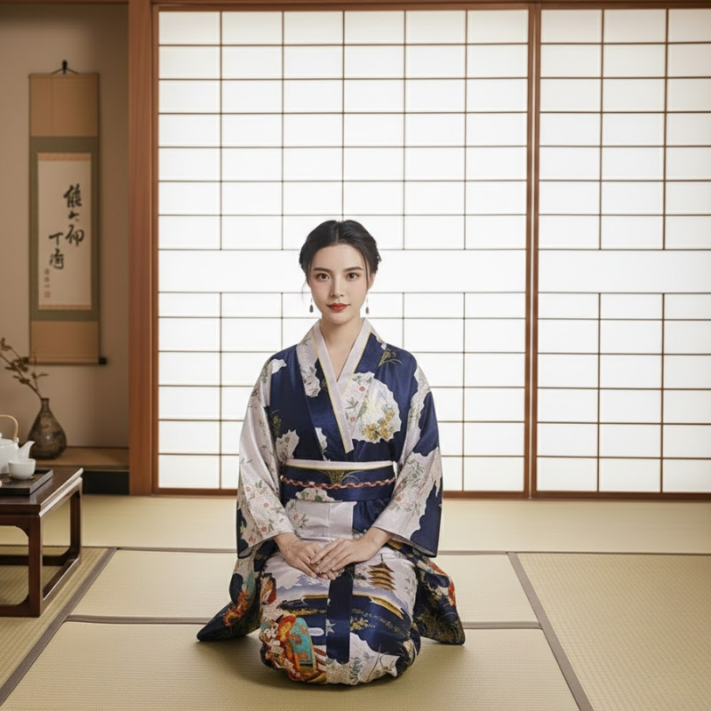 Yukata japonais femme motif