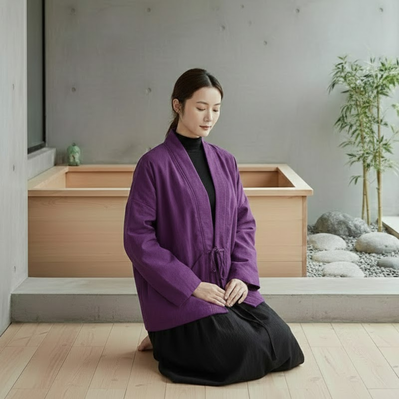 Manteau court manches kimono