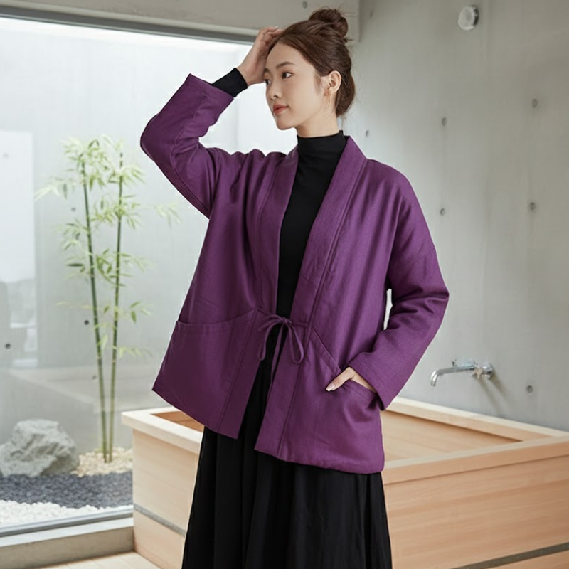 Manteau court manches kimono