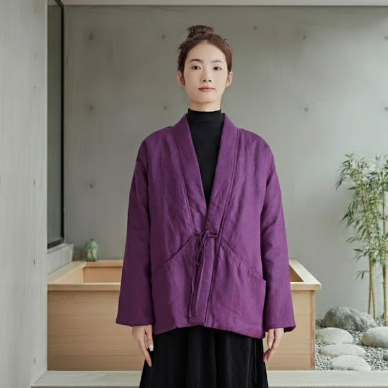 Manteau court manches kimono