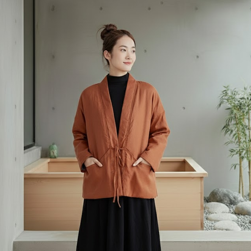 Manteau court manches kimono