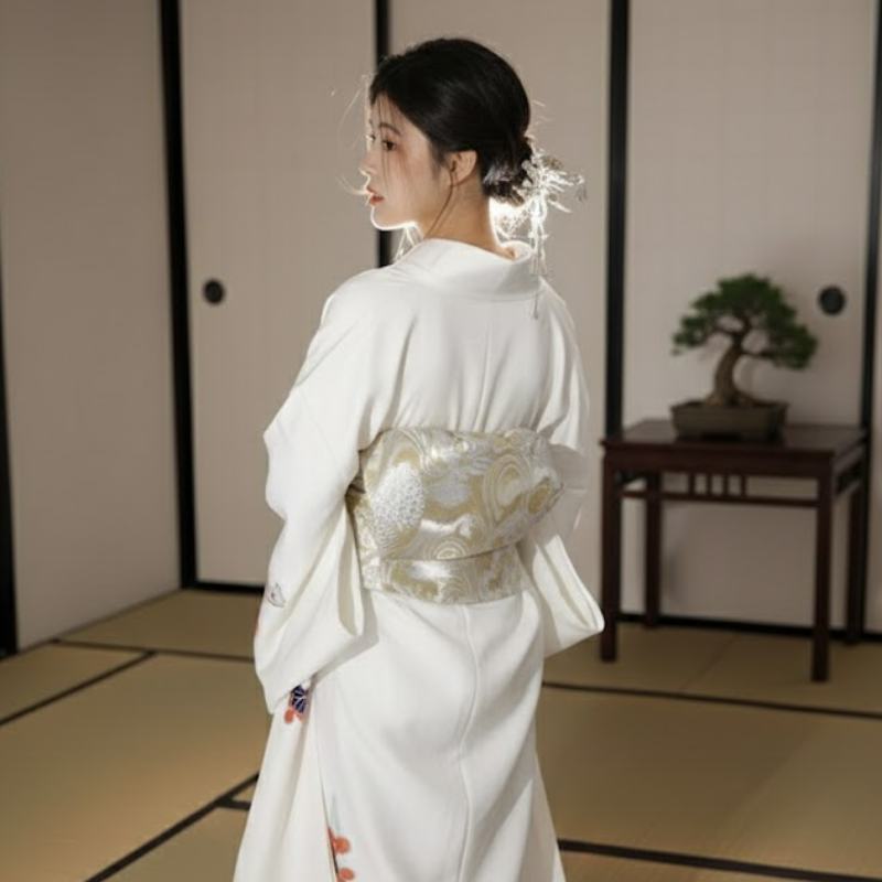 Kimono japonais blanc