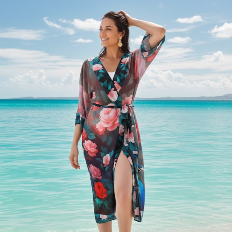 Kimono plage femme