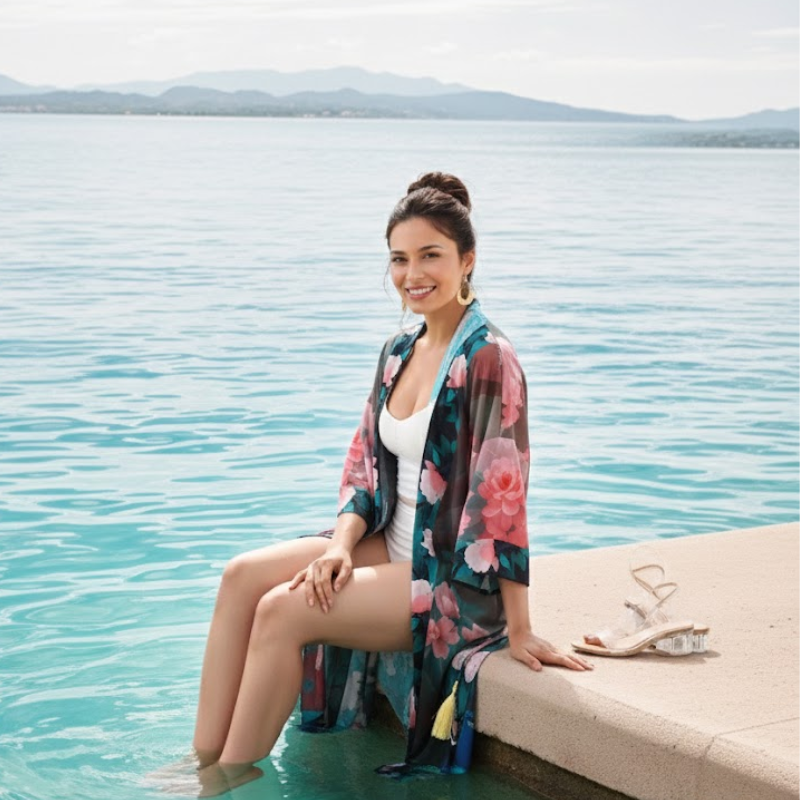 Kimono plage femme