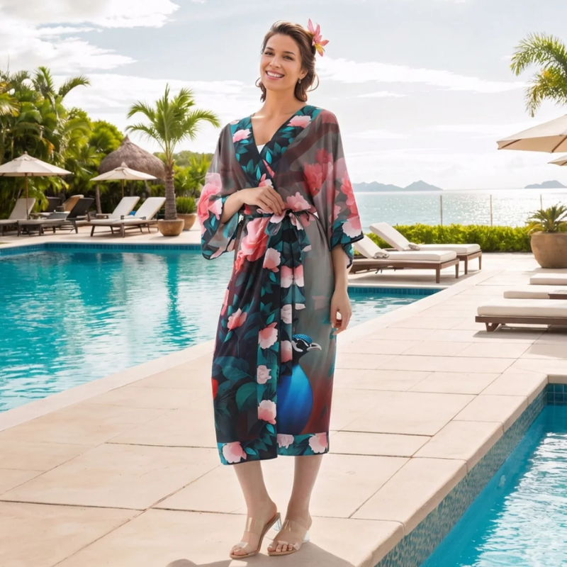 Kimono plage femme
