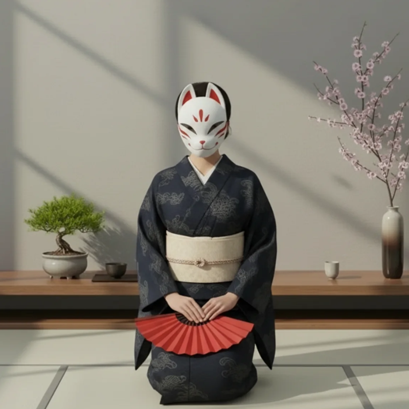 Masque halloween japonais