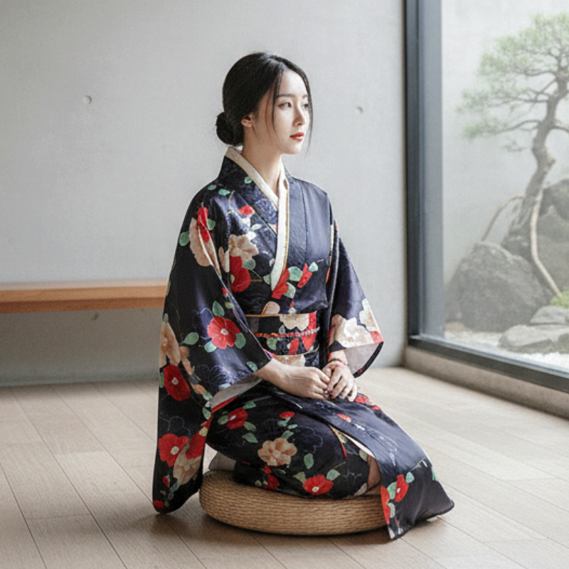 Peignoir kimono femme long