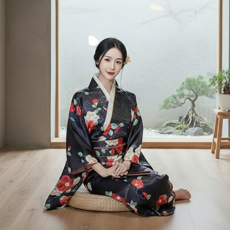 Peignoir kimono femme long