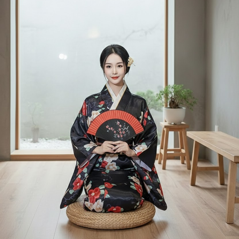 Peignoir kimono femme long