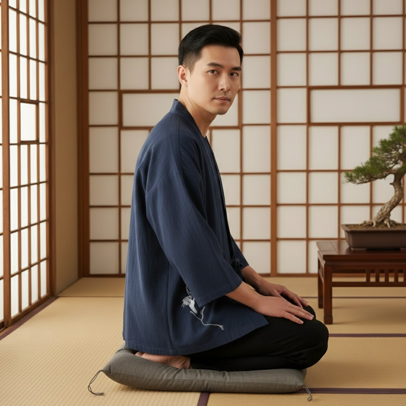 Haori à motif pour homme