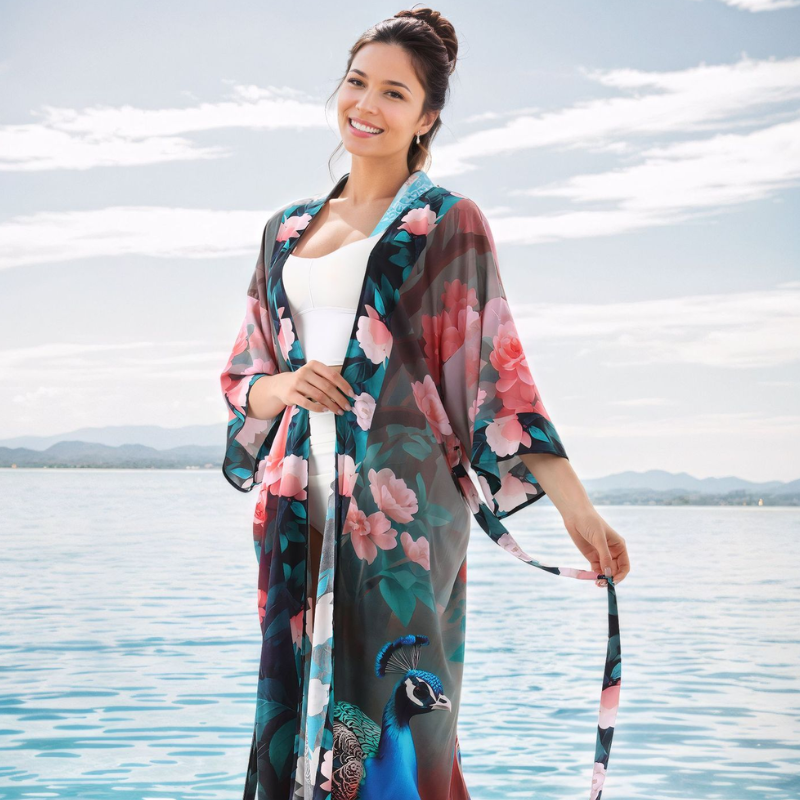 Kimono plage femme