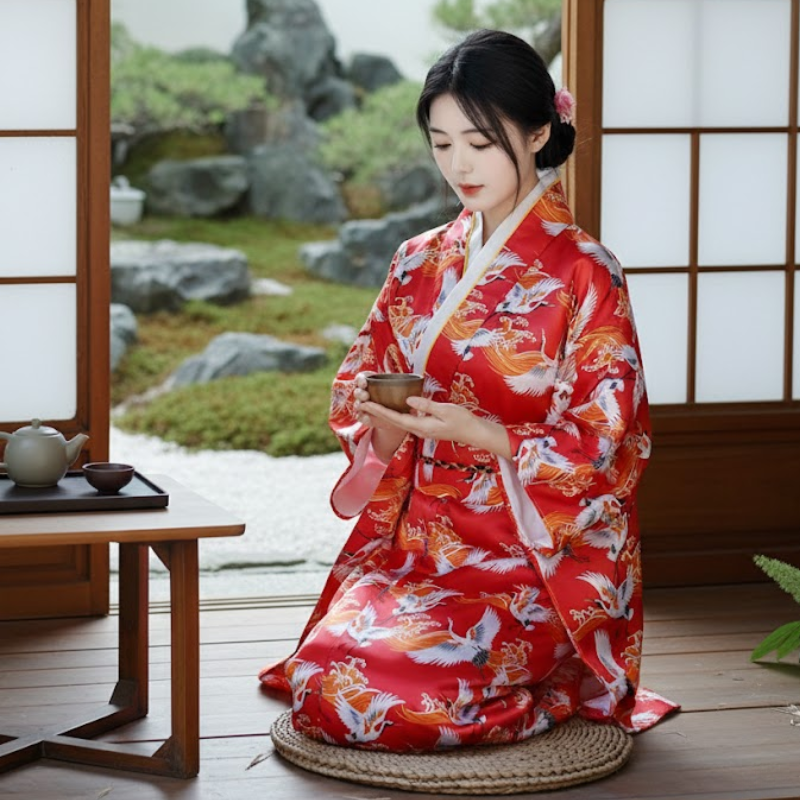 Yukata femme rouge