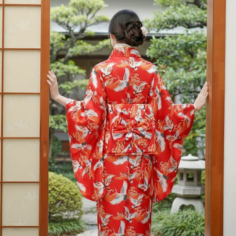 Yukata femme rouge