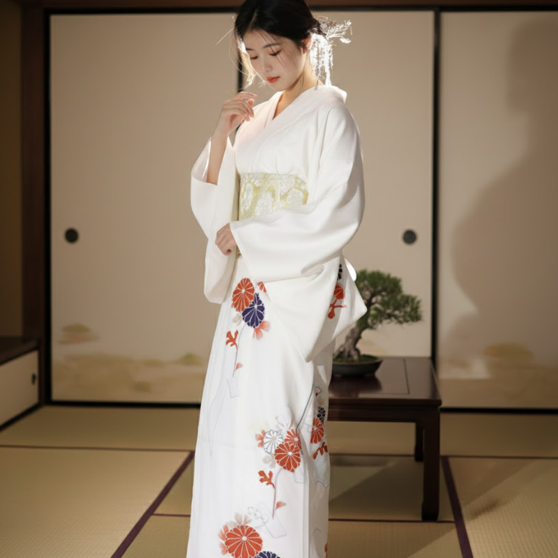 Kimono japonais blanc