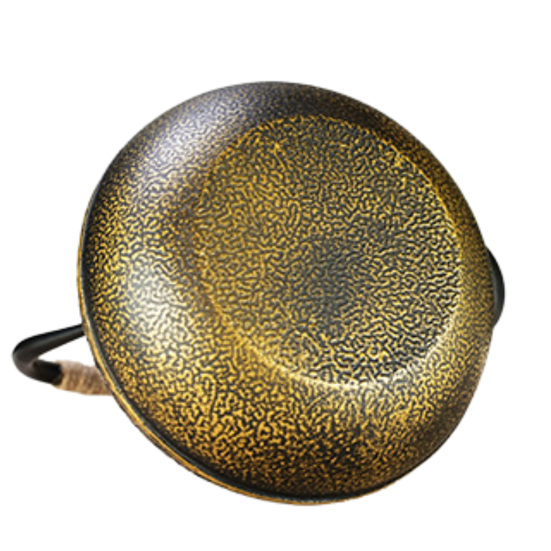 théière en fonte émaillée japonaise noir et or