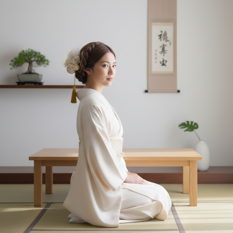 Kanzashi japonais tissu