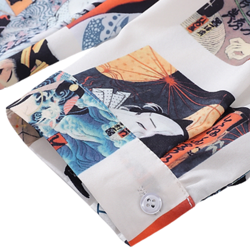 Chemise imprimée écriture japonaise